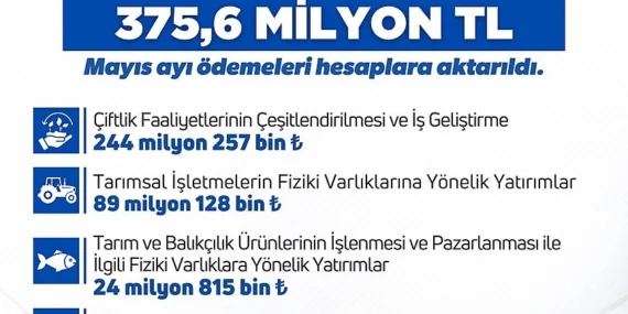 Kırsal kalkınma için 375,6 milyon lira hibe dağıtıldı