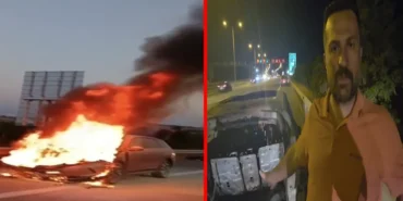 Otoyolda-elektrikli-otomobil-alev-aldi-surucu-8220Ailemi-bir-bucuk-dakika-arayla-kurtardim8221-featured