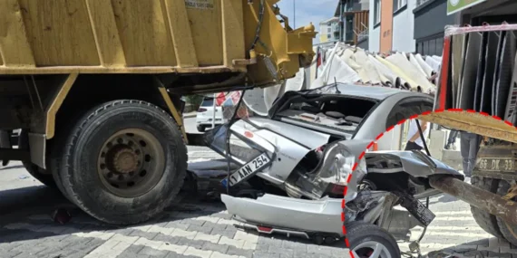 Yozgat’ta büyük bir kaza: Freni tutmayan kamyon 4 araca çarptı!