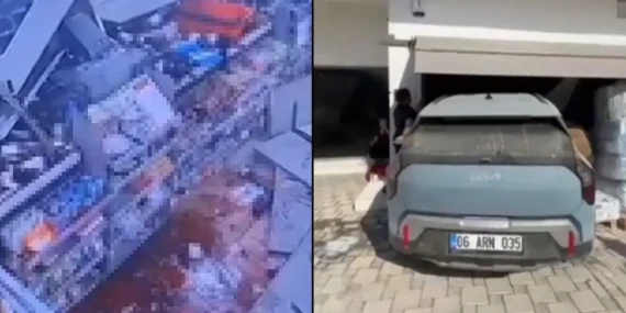 Milas’ta otomobil zincir markete daldı: çalışanlar ve müşteriler ölümden döndü