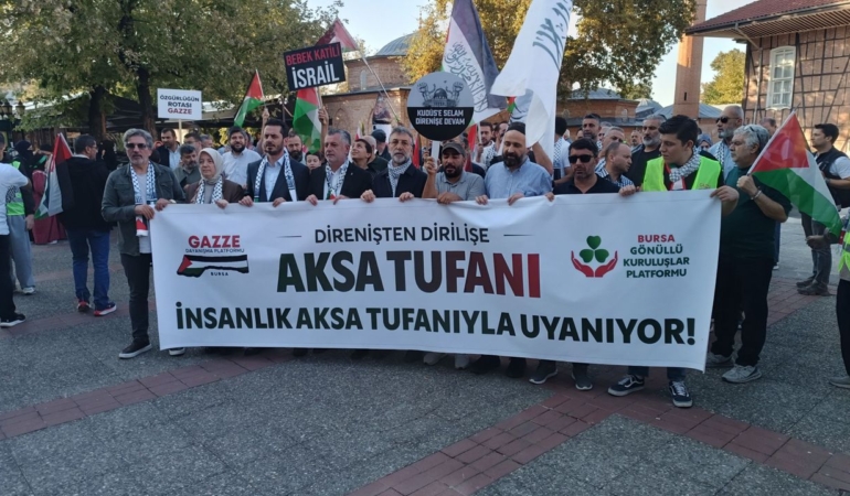 Bursa’da Filistin dayanışması: Özgürlük mesajı verdiler