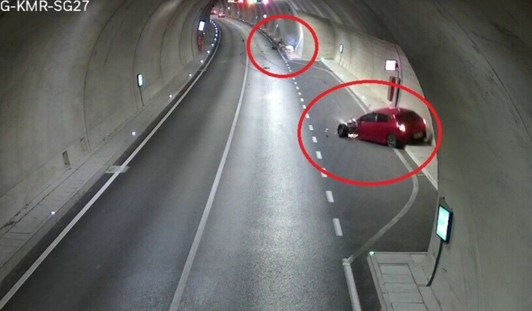 Doğancı Tüneli’ndeki kazadan yeni güvenlik kamerası görüntüsü