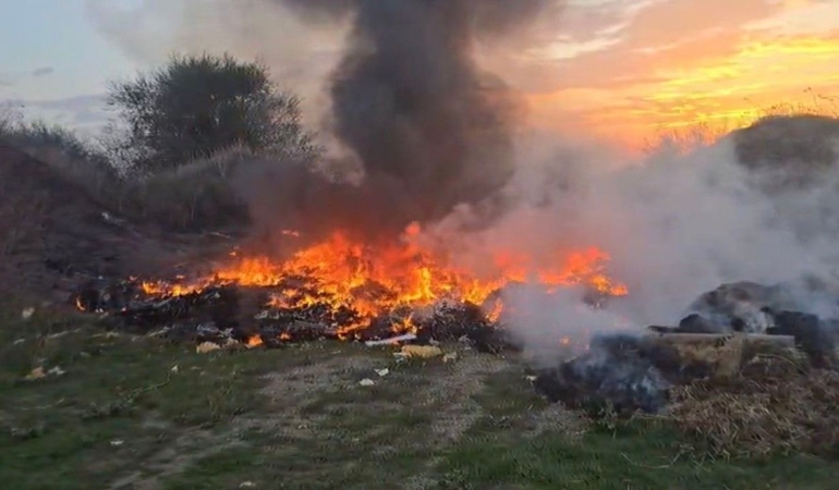 Karacabey’de boş arazideki yangın söndürüldü