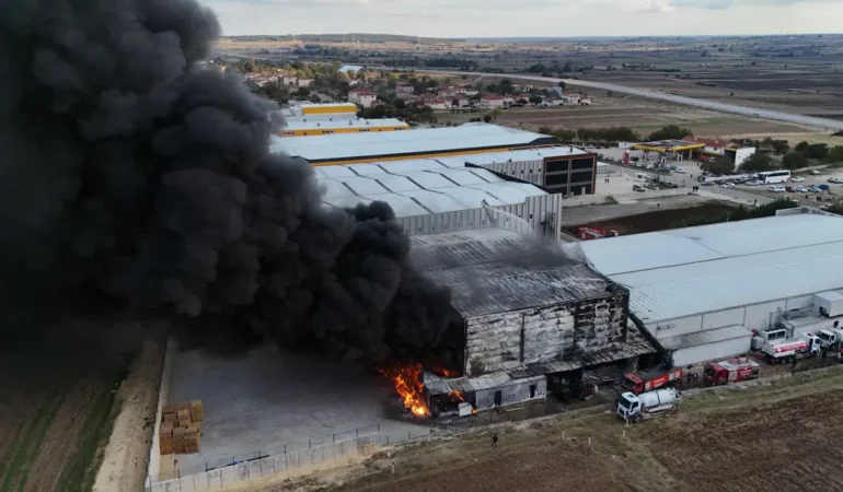 Kırklareli Vize’de ilaç fabrikasında yangın çıktı