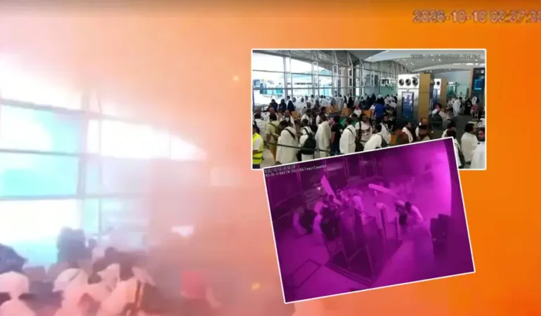 Kral Halid Havalimanı saldırısında panik anları kamerada