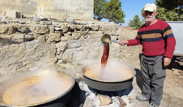 Toroslar’da keçiboynuzu pekmezi için geleneksel üretim