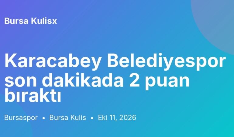 Karacabey Belediyespor son dakikada 2 puan bıraktı
